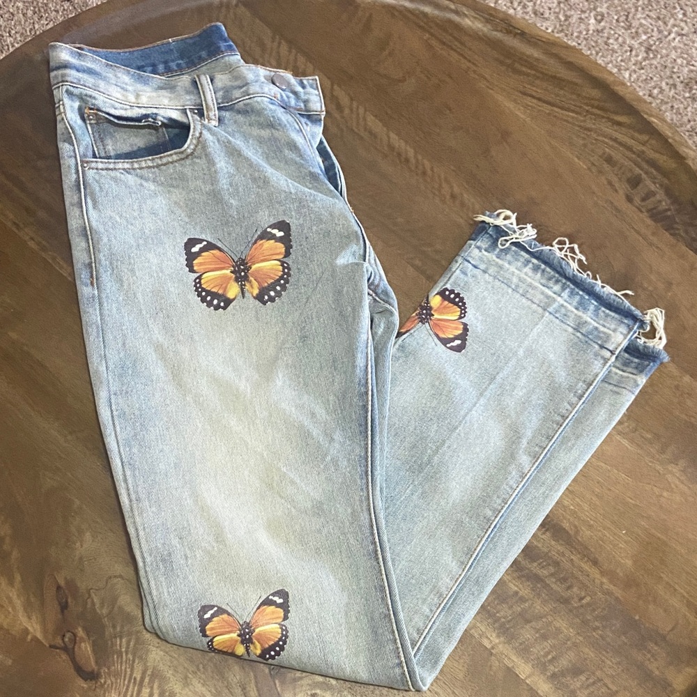 Butterfly Embroidered Men’s Jeans